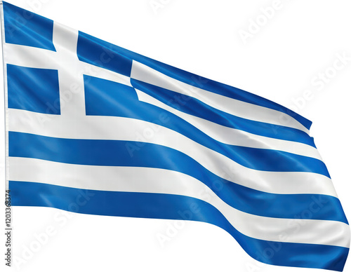 Waving flag of Greece, national symbol