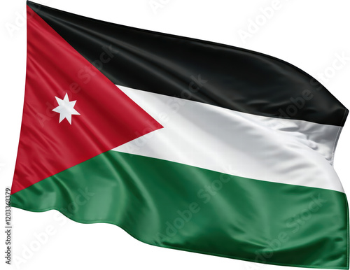 Free Download Waving flag of Jordan, national symbol - GFXLoad