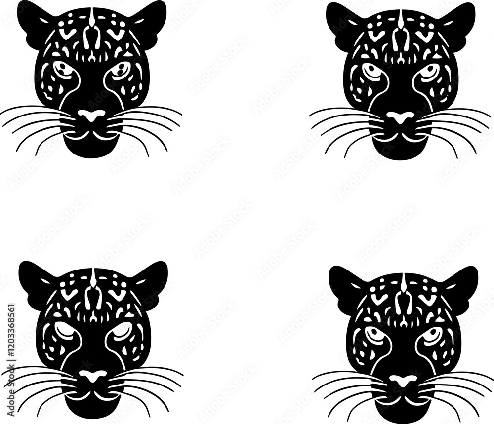 Obraz premium Jaguar silhouette design graphic art creative space visual impact, isolate white background