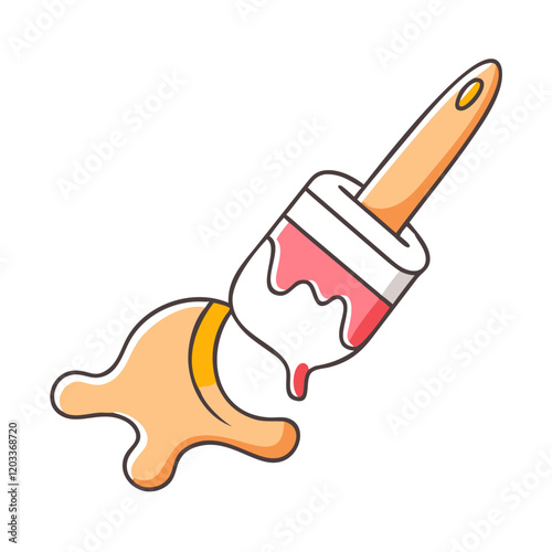 paintbrush dipped in paint icon, paintbrush dipped in paint vector illustration-simple illustration of paintbrush dipped in paint, perfect for paintbrush dipped in paint logos and icons