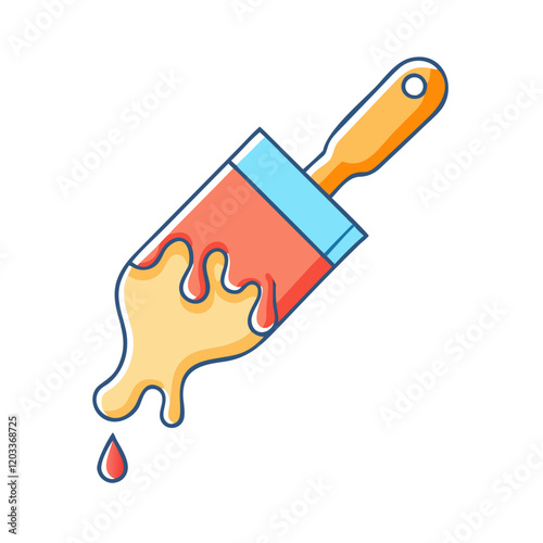 paintbrush dipped in paint icon, paintbrush dipped in paint vector illustration-simple illustration of paintbrush dipped in paint, perfect for paintbrush dipped in paint logos and icons