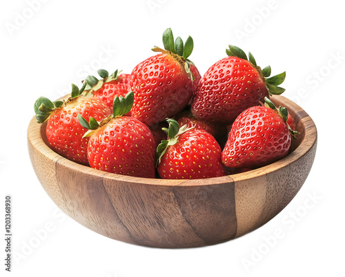 Wallpaper Mural fresh strawberries in a wooden bowl isolated white background  Torontodigital.ca
