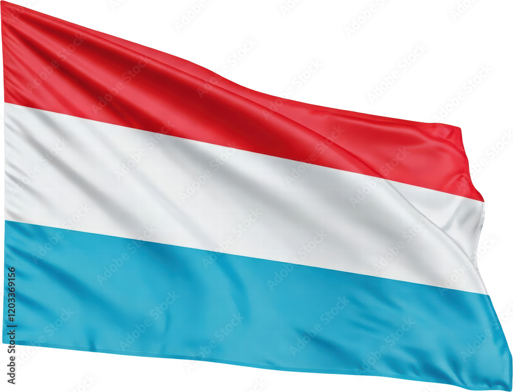 Naklejka premium Waving flag of Luxembourg, national symbol