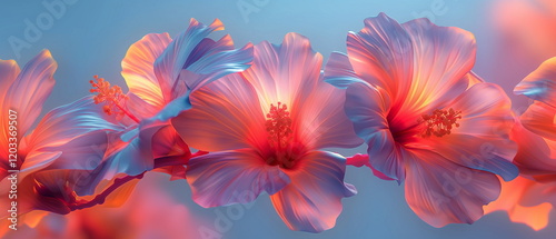 Flowers on a white background. Noise Textures Grai_002