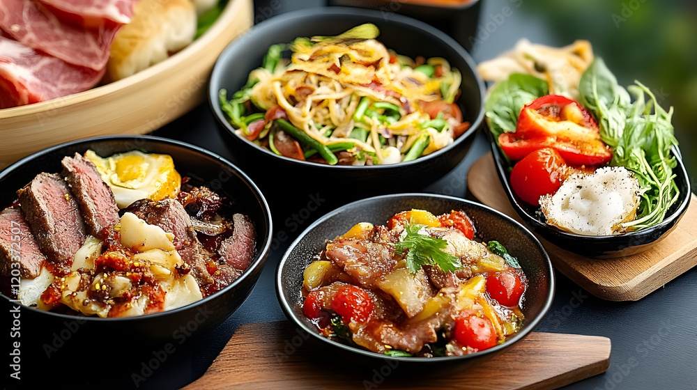 A variety of natural food dishes from different cuisines, showcasing fresh, healthy ingredients and vibrant colors for a wholesome and diverse culinary experience.
A variety of natural food dishes from different cuisines, showcasing fresh, healthy ingredients and vibrant colors for a wholesome and diverse culinary experience.