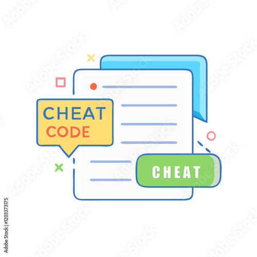 cheat code text icon, cheat code text vector illustration-simple illustration of cheat code text, perfect for cheat code text logos and icons