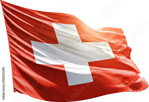 waving flag of Swiss, national symbol of switzerland