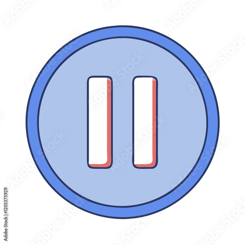 pause button icon, pause button vector illustration-simple illustration of pause button, perfect for pause button logos and icons