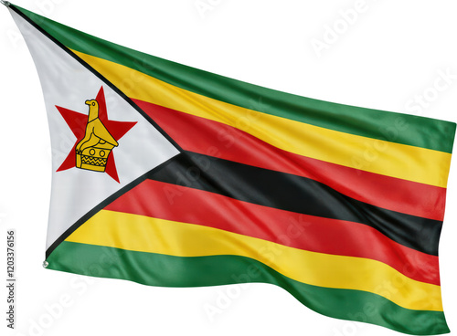 waving flag of Zimbabwe, national symbol