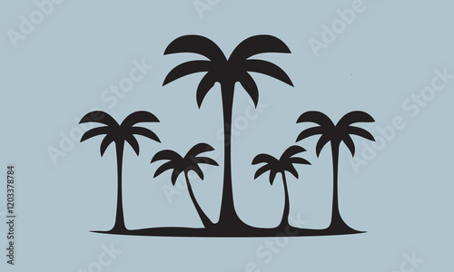 palm tree summer logo template vector illustration, flyer, Hand drawn lettering phrase, svg Files for Cutting Cricut and Silhouette, EPS 10