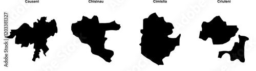 Causeni, Chisinau, Cimislia, Criuleni outline maps photo