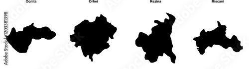 Ocnita, Orhei, Rezina, Riscani outline maps