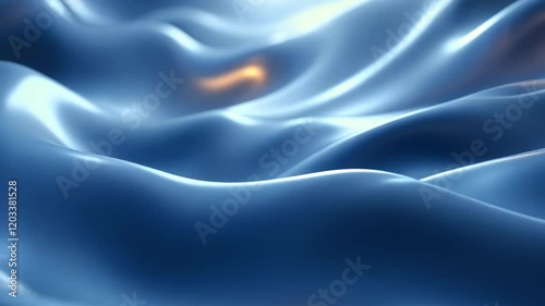 Wallpaper Mural Abstract Blue Silk Waves: A Serene Digital Art Torontodigital.ca