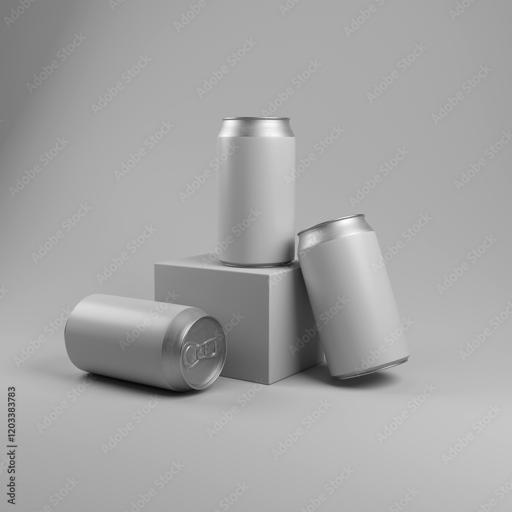 Three Cans Energy drink soda can mockup template isolated on background Blank Label Three Cans Energy drink soda can mockup template isolated on background Blank Label