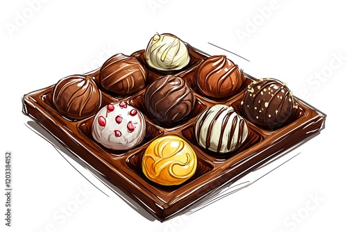 Hand Drawn Chocolate Truffle Assortment
