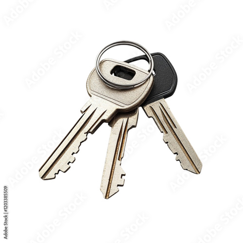 Three keys on a keyring home security access,