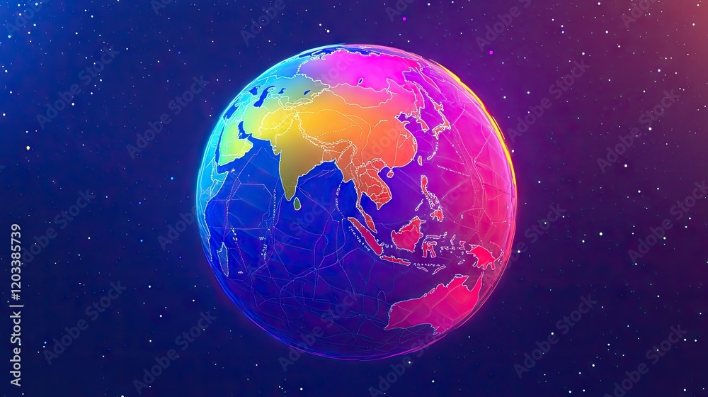 A colorful globe featuring Asia and Australia, highlighted with vibrant map details, set against a clean, minimal background. A colorful globe featuring Asia and Australia, highlighted with vibrant map details, set against a clean, minimal background.