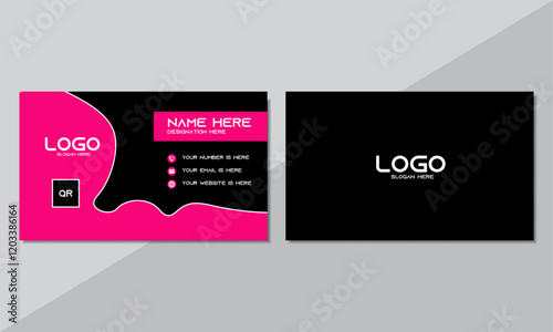Modern pink and simple texture Creative business card design template	
