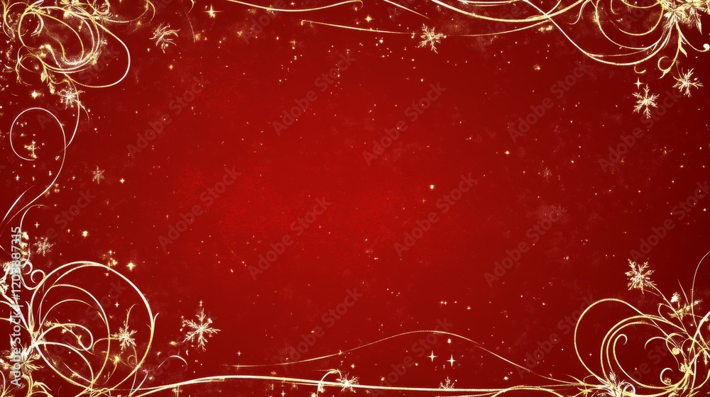 Festive Red Gold Swirls Winter Holiday Background Festive Red Gold Swirls Winter Holiday Background