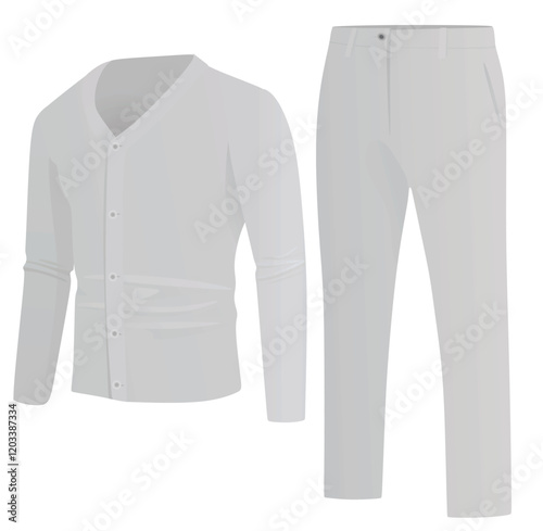 Long sleeve t shirt and chino pants. vector