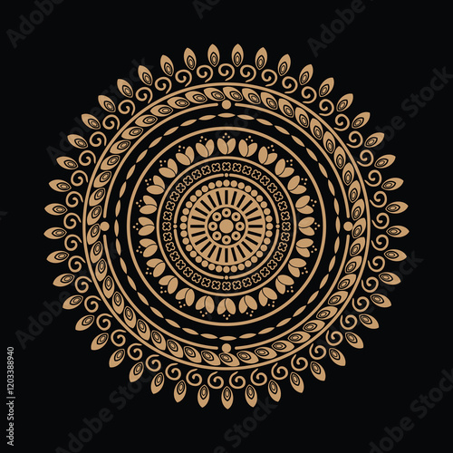 Title: Vibrant Spiritual Mandala Design, Delicate flower mandala, Floral colorful Mandala Clipart, vector illustration of mandala art design.


