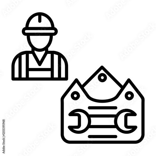 Worker with Toolbox Icon