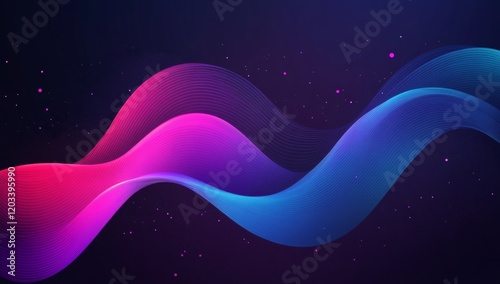 A colorful wave with a blue and pink swirl