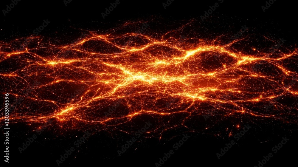 Fototapeta premium Fiery Plasma Energy Stream Abstract Art