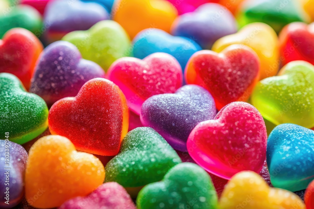 Macro Valentine's Day: Vibrant heart candies, a sweet close-up romance. Macro Valentine's Day: Vibrant heart candies, a sweet close-up romance.