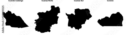 Cuando Cubango, Cuanza Norte, Cuanza Sul, Cunene outline maps photo