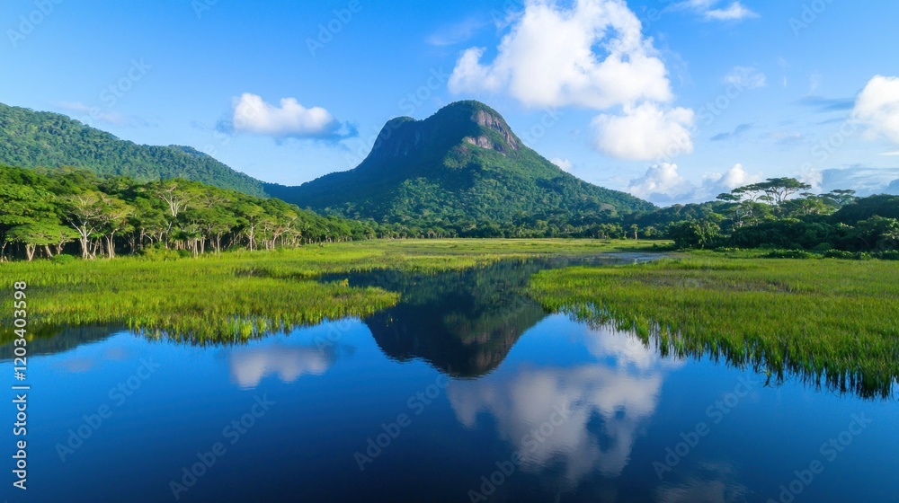 Tranquil Lake and Mountain Reflection Tranquil Lake and Mountain Reflection