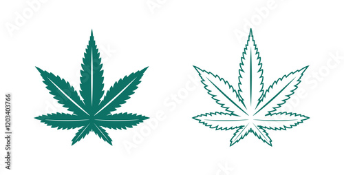 cannabis logo and marijuana leaf icon vector design