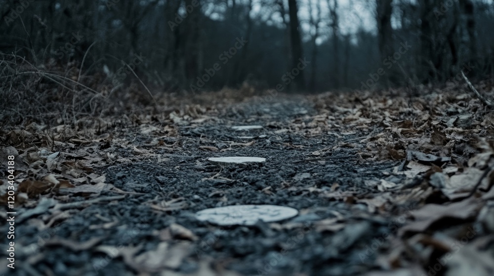 Forest Path Marked by Circular Stones Forest Path Marked by Circular Stones