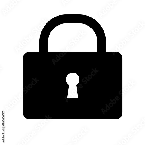Security Lock Icon: A simple yet strong black padlock, symbolizes protection and safeguarding of confidential data.