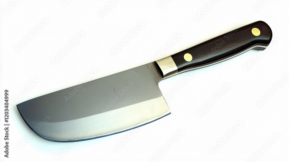 Sharp Kitchen Cleaver Knife Isolated on White Background Sharp Kitchen Cleaver Knife Isolated on White Background