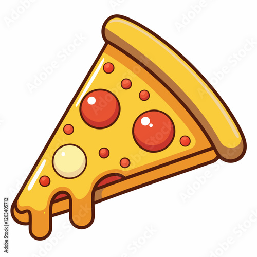 Delicious Pizza Slice: a mouthwatering pizza slice, with vibrant toppings, oozing with melted cheese, beckons to be enjoyed, representing culinary pleasure.