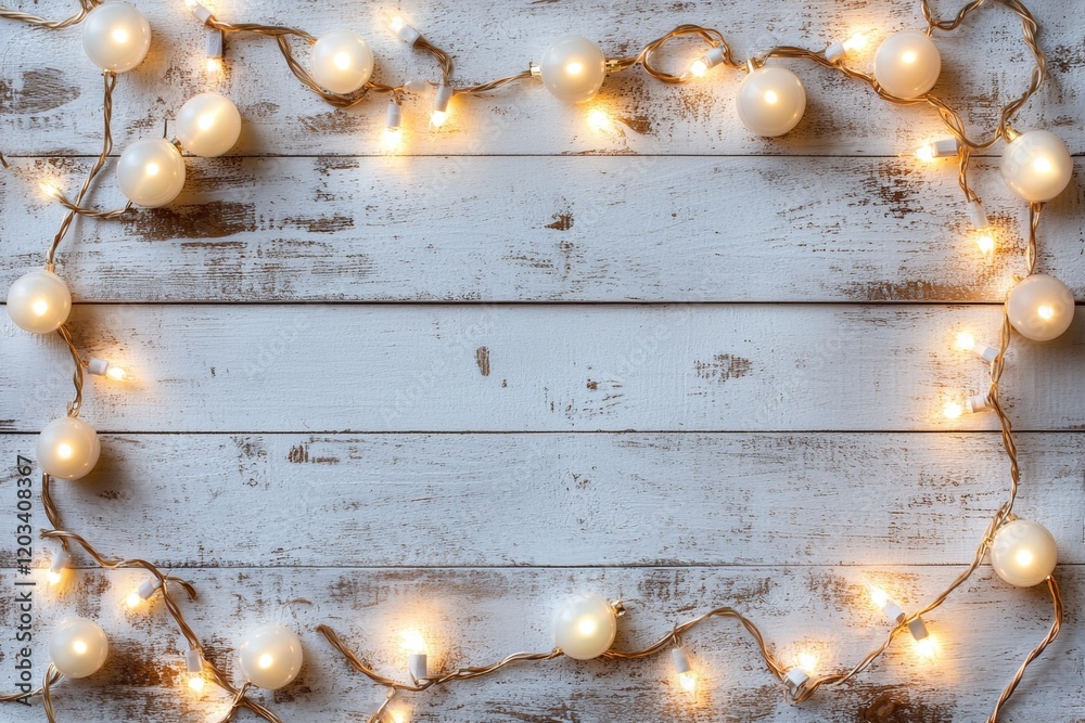 Fototapeta premium A white background with a string of lights that are white and yellow