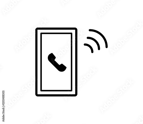 スマートフォンの通話アイコンイラスト　ベクター
