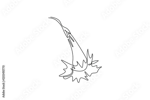 Single one line drawing beauty fresh brugmansia for home decor wall art poster print. Decorative angel trumpet flower concept for greeting card. Continuous line draw design graphic vector illustration photo