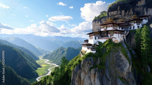 Mountaintop Monastery in Bhutan