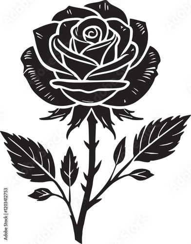 nice Rose silhouette vector art illustration