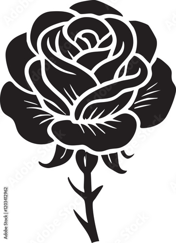 nice Rose silhouette vector art illustration