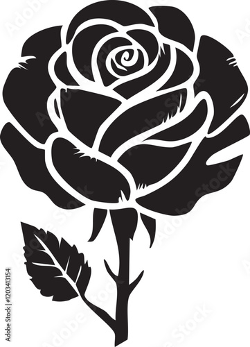 nice Rose silhouette vector art illustration