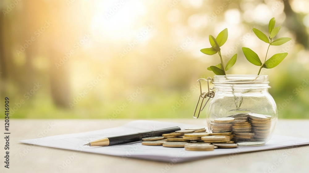 Serene workspace featuring an organized budget planner and pen, promoting money management and positive personal finance habits