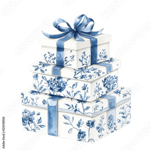 Coquette Christmas Chinoiserie Clipart Vector Illustration