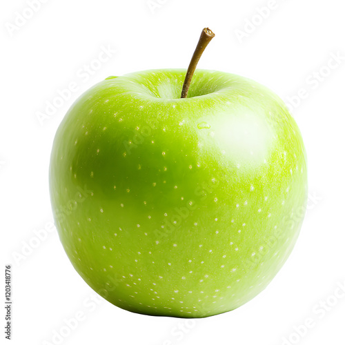 whole green apple on transparent background
