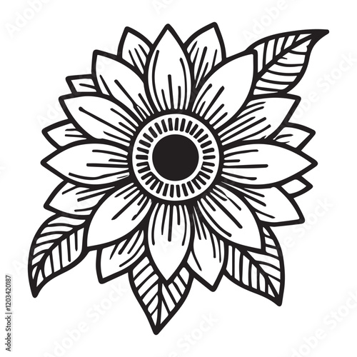 Fresh Common Sunflower Clipart Design for Gardening Themes
