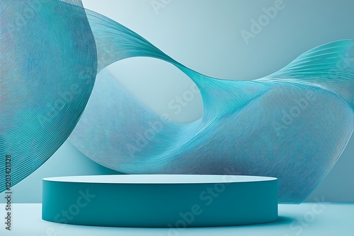 Teal Abstract Geometric Display Background