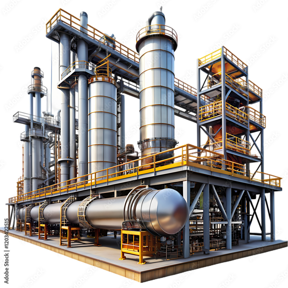 Industrial Refinery Plant Steel Structure Modern Design 3D Model Technology Energy Power Production Industrial Refinery Plant Steel Structure Modern Design 3D Model Technology Energy Power Production