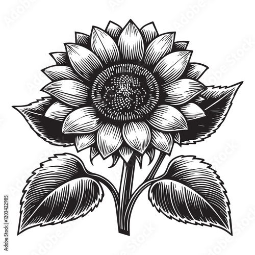 Elegant Sunflower Vector Illustration for Digital Designs

